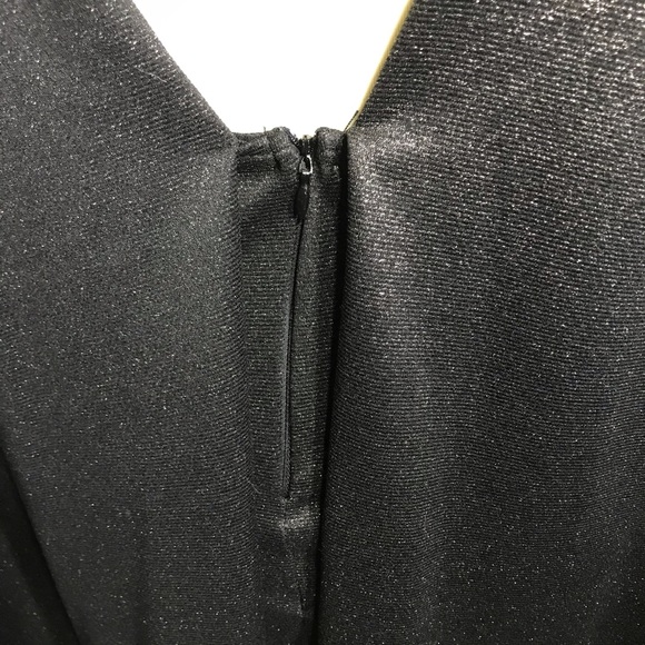 Sexy Open Back Cape Dress Black With Shimmer - Picture 5 of 7